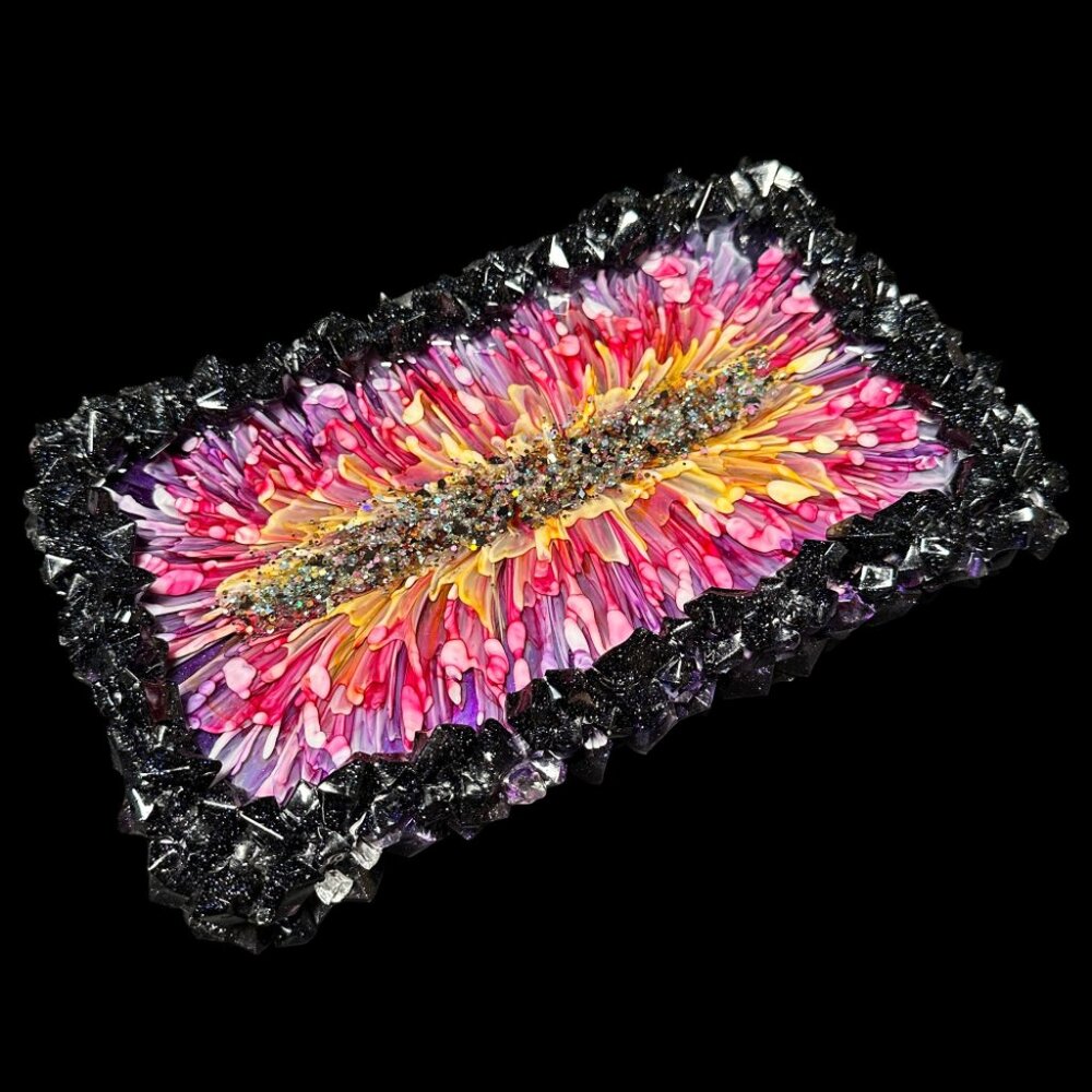 3D Bloom Colossal Crystal Edge Vanity Tray | Jewelry Tray | Perfume Tray